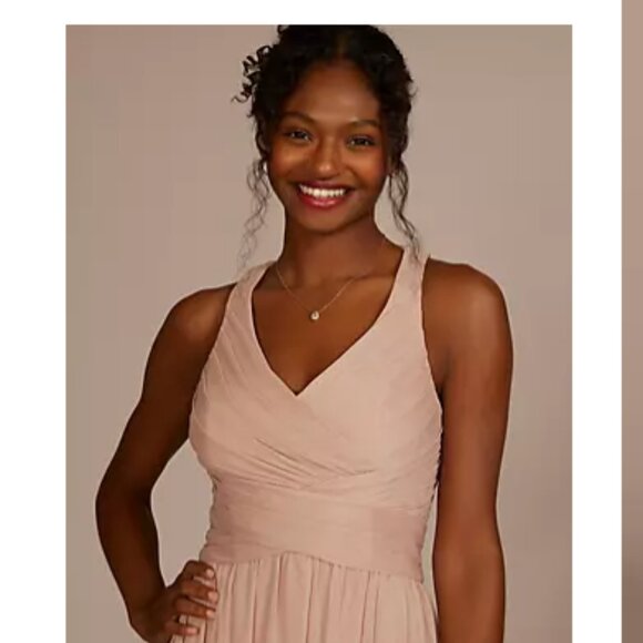 David's Bridal Bridesmaid dress - Steel Blue Mesh - Picture 8 of 8